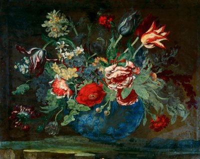 Becken aus chinesischem Porzellan mit einem Blumenstrauß von Andrea the Elder Scacciati
